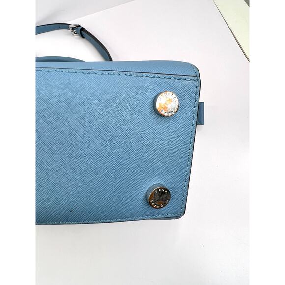 Michael Kors Selma Medium TZ Satchel in Steel Blue/Sky/Navy - Picture 7 of 16